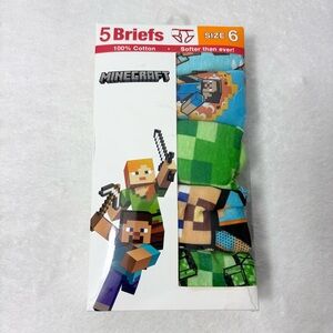 Minecraft Boys 5-pk. Character‎ Print Briefs Underwear Size 6 NEW